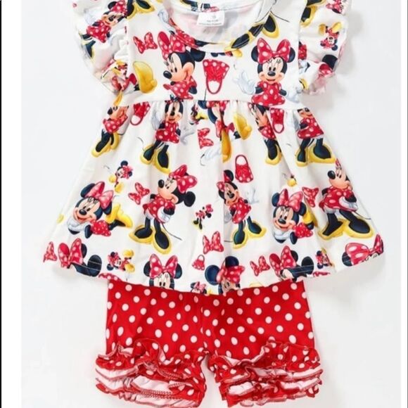 𝅺Girls Minnie Mouse Short Set - Picture 1 of 1